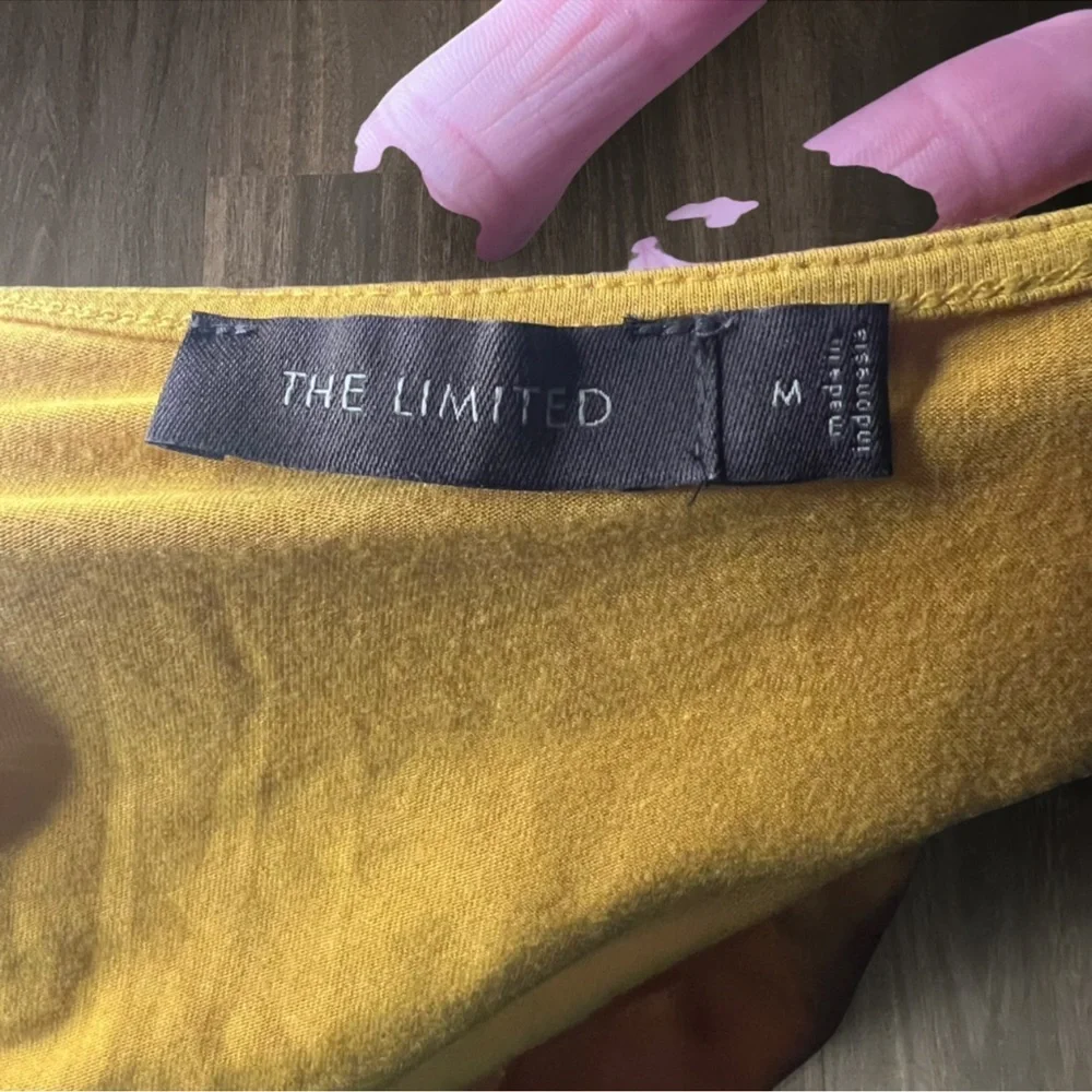 The Limited‎ Mustard Satin Cowl Neck Sleeveless Top